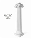 White Classical Ionic Column Isolated Royalty Free Stock Photo