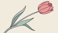 Single Elegant Tulip Bloom Vector Artwork, vector design Generative AI Royalty Free Stock Photo