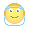 Single emoji face icon limpid mask covid vector Royalty Free Stock Photo