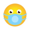 Single emoji face icon medical mask covid vector Royalty Free Stock Photo