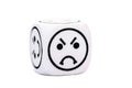 Single emoticon dice with angry expression sketch