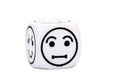 Single emoticon dice with confused expression sketch