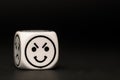 Single emoticon dice with happy expression sketch Royalty Free Stock Photo