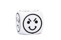 Single emoticon dice with happy expression sketch