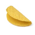 Single empty mexican taco shell on white background Royalty Free Stock Photo