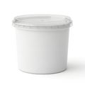Single empty round white plastic container with transparent lid isolated on transparent background Royalty Free Stock Photo