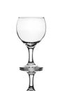 Single empty wine glass isolated on a white background. Royalty Free Stock Photo