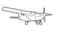 Single Engine Airplane Line Drawing Illustration - AI Generated Royalty Free Stock Photo