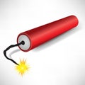 Single exploding dynamite Royalty Free Stock Photo