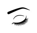 Single eye vector icon. Closed woman`s eye illustration Royalty Free Stock Photo