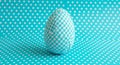 Handmade Gingham Easter Egg on Polka Dot Background Royalty Free Stock Photo