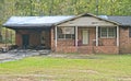 Single family brick home destroyed by fire Royalty Free Stock Photo