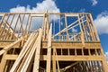 Building a New Wood Framed House Royalty Free Stock Photo