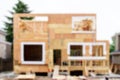 Single family home under construction with intentional blur Royalty Free Stock Photo