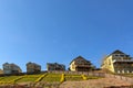 Single Family Homes on Hillside in Suburban Neighborhood