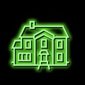 single family house neon glow icon illustration