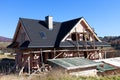 Single-family house under construction Royalty Free Stock Photo