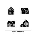 Single family houses black glyph icons set on white space Royalty Free Stock Photo