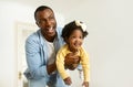 Single father african american man having fun with his daughter Royalty Free Stock Photo