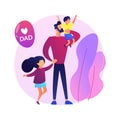 Single fathers abstract concept vector illustration.