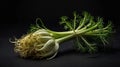 single fennelherb in a black ai generated Royalty Free Stock Photo