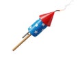 Patriotic american flag themed firework rocket ready for celebration Royalty Free Stock Photo
