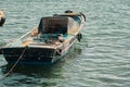 Single fisherman boat, small wooden made of boat