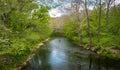 A lone angler enjoys Fly Fishing in Bennet Spring State Park in Missouri