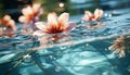 A single flower floating on transparent water generated by AI Royalty Free Stock Photo