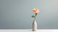 Single Flower In A Minimalistic Vase. Generative AI Royalty Free Stock Photo