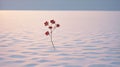 Dreamy Landscapes: Red Petals On White Sand In Quint Buchholz Style