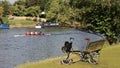 Single Folding bicycle near Thames River