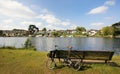 Single Folding bicycle near Thames River