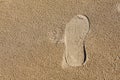 Single footprint in sand Royalty Free Stock Photo
