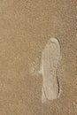Single footprint in sand Royalty Free Stock Photo
