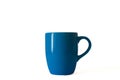 Shiny ceramic blue color mug or cup for tea, coffee, hot beverage or water.