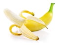 Single fresh banana fruit isolated