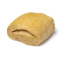 Single fresh corn bun close up on white background