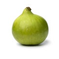 Single fresh green fig isolated on white background Royalty Free Stock Photo