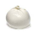 Single fresh piece burrata cheese close up on white background