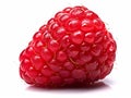 Single fresh red raspberry on white background.AI Generative Royalty Free Stock Photo