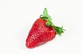 Single fresh red strawberry isolated on white background Royalty Free Stock Photo