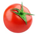 Single fresh red tomato on white Royalty Free Stock Photo