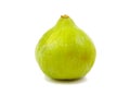 Single fresh and ripe fig isolated on a white Royalty Free Stock Photo