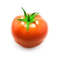 Single fresh tomato with shadow on white background Royalty Free Stock Photo