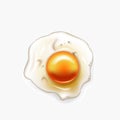 Single fried egg isolated on white Royalty Free Stock Photo