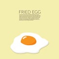 Single fried egg isolated on yellow background with copy space Royalty Free Stock Photo