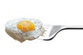 Single fried egg sprinkled with ground black pepper resting on m Royalty Free Stock Photo