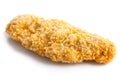 Single frozen bread crumbed chicken strip. Royalty Free Stock Photo