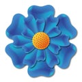 Single full bloom blue pansy flower.